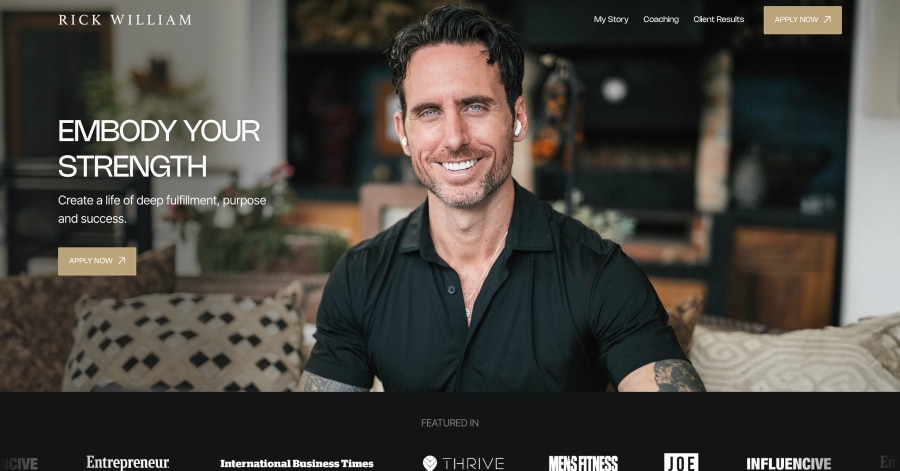 Rick William - Content Creator Website Example