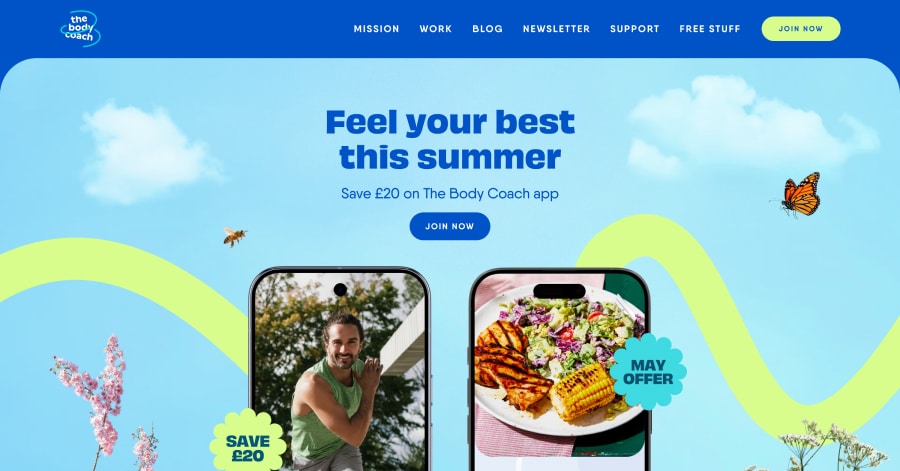 The Body Coach - Nutrition Coach Website Example