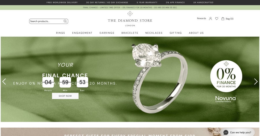 The Diamond Store - Luxury Website Example The Diamond Store - Jewelry Website Example