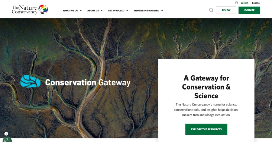 The Nature Conservancy - Nature Conservation Website Example