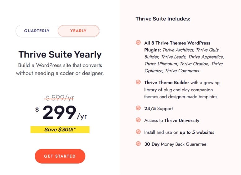 Thrive Themes Yearly