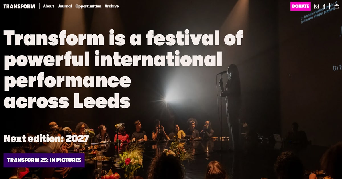 Transform - Event Website Design Transform Festival