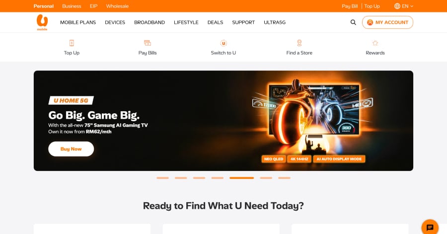 U Mobile - Orange Website Example U Media - Orange Website Examples