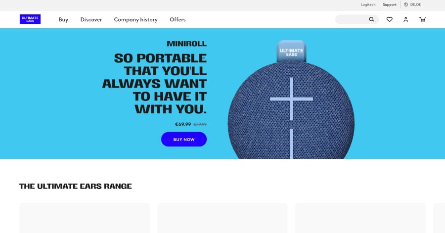 Ultimate Ears - Modern Website Example Best Modern Websites_Ultimate Ears