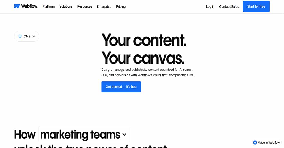 Webflow CMS 2026 Webflow Design 2026