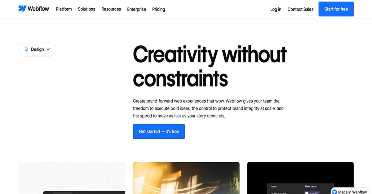 Webflow Creativity 2026