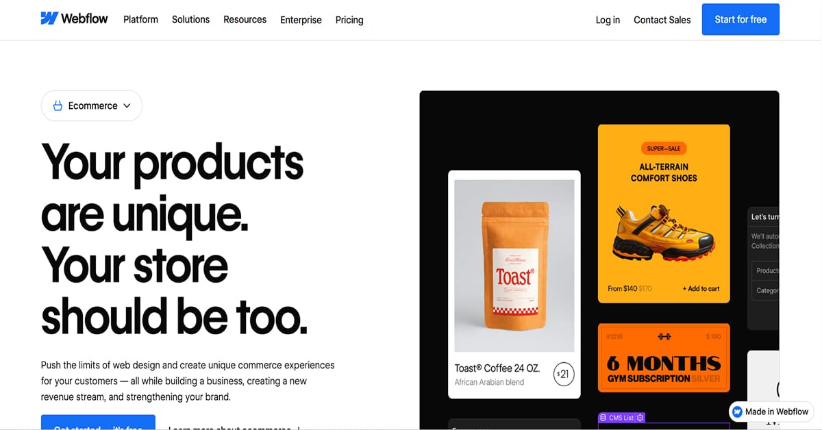 Webflow Ecommerce 2026