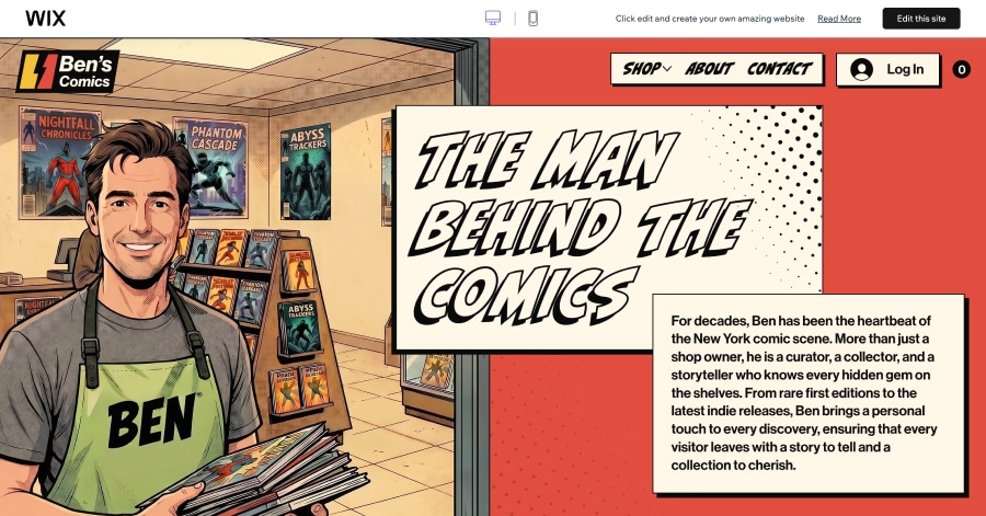 Ben's Comics - Illustrator Website Template ground floor - furniture website template