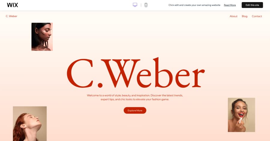 C. Weber - Influencer Website Template Pieces - Influencer Website Templates