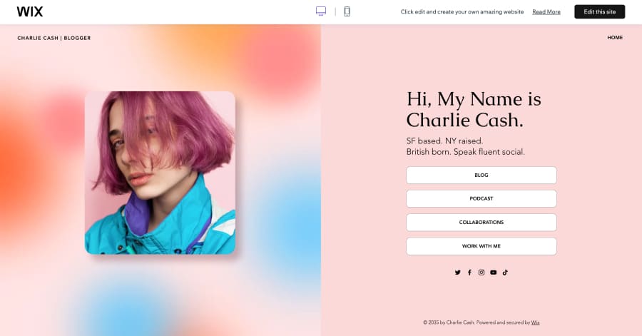 Charlie Cash - Influencer Website Template Pieces - Influencer Website Templates