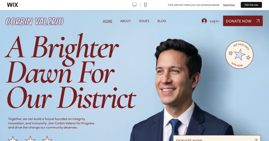 Corbin Valerio - Politician Website Template G. Florence - Politician Website Templates