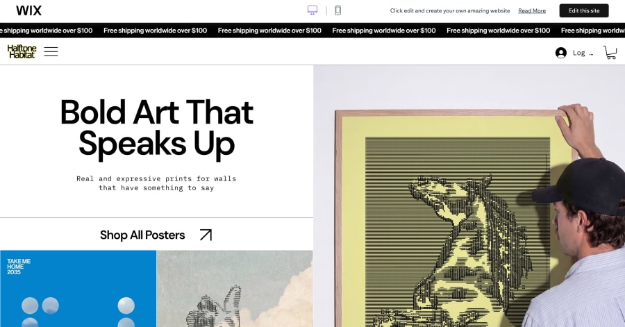 Halftone Habitat - Illustrator Website Template ground floor - furniture website template