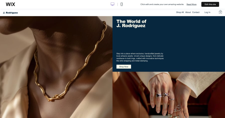 J. Rodriguez - Jewelry Website Template Bowtie - Jewelry Website Templates