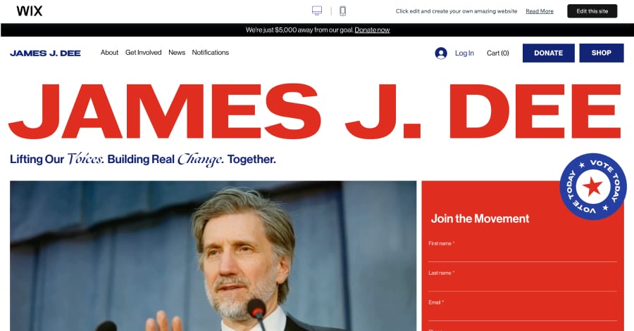 James J. Dee - Politician Website Template G. Florence - Politician Website Templates