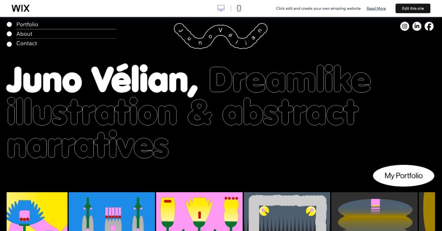 Juno Velian - Illustrator Website Template ground floor - furniture website template