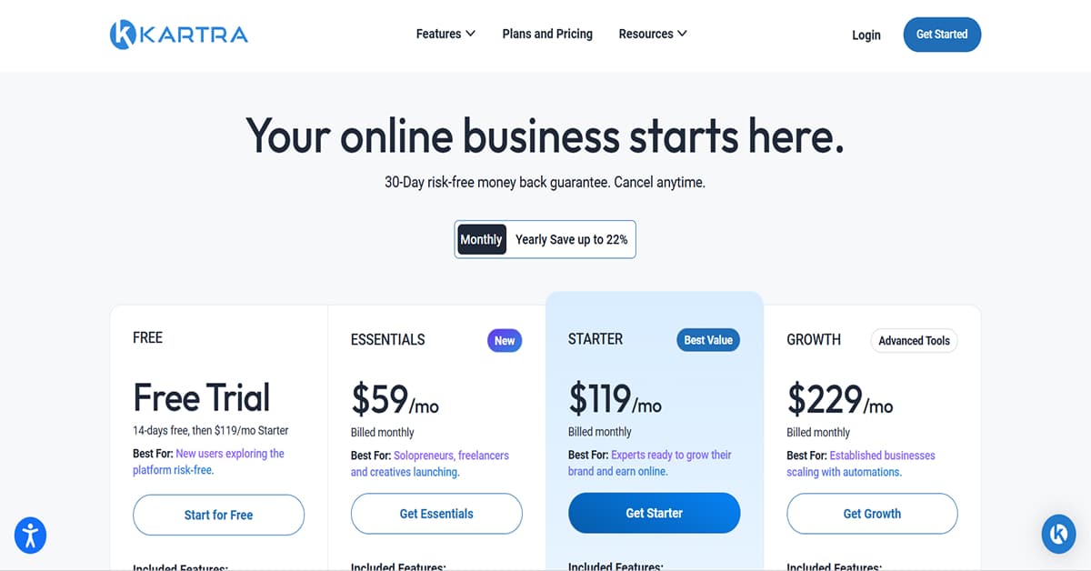 Kartra Pricing 2026 The Kartra Pricing shows the affordability of their products