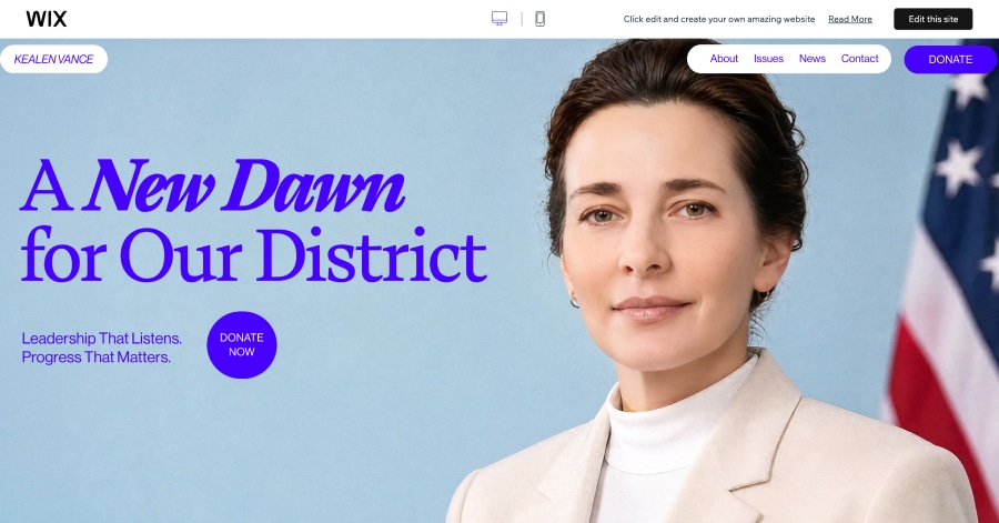Kealen Vance - Politician Website Template G. Florence - Politician Website Templates