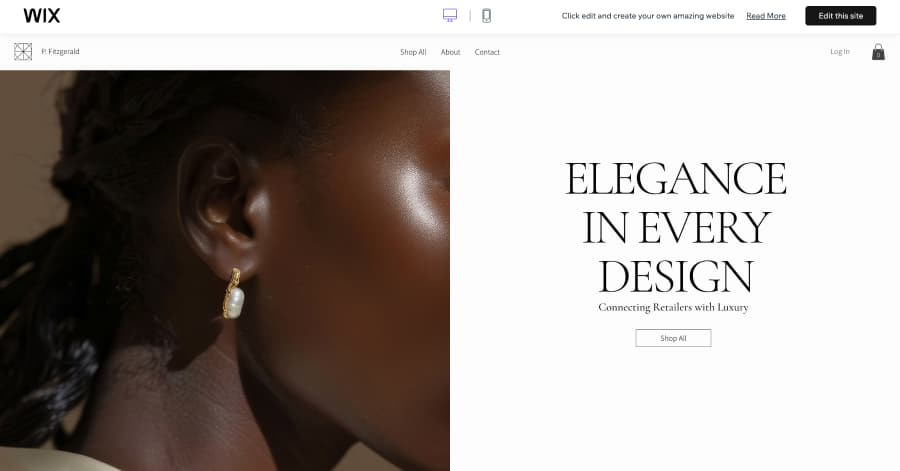 P. Fitzgerald - Jewelry Website Template Bowtie - Jewelry Website Templates