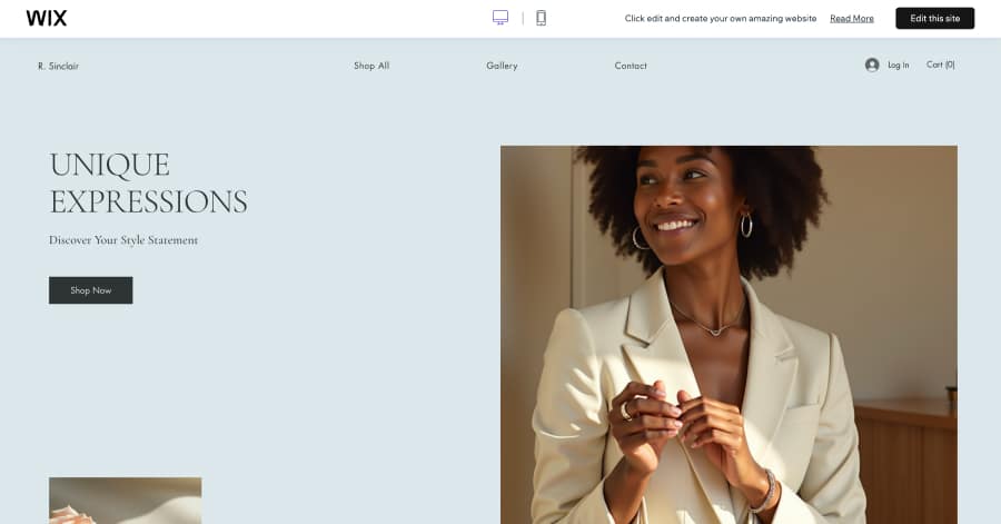 R. Sinclair - Jewelry Website Template Bowtie - Jewelry Website Templates