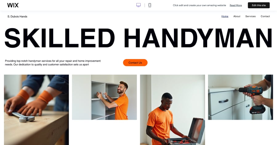 S. Dubois Hands - Handyman Website Template Fox Template