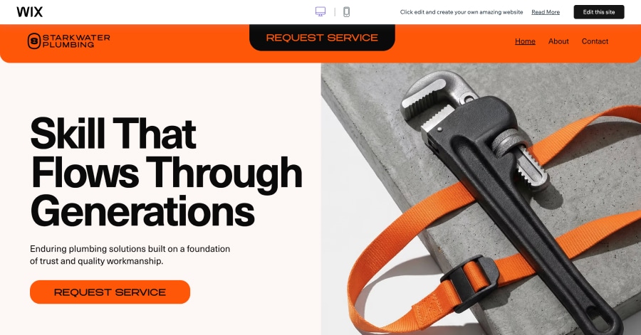 Starkwater Plumbing - Handyman Website Template Fox Template