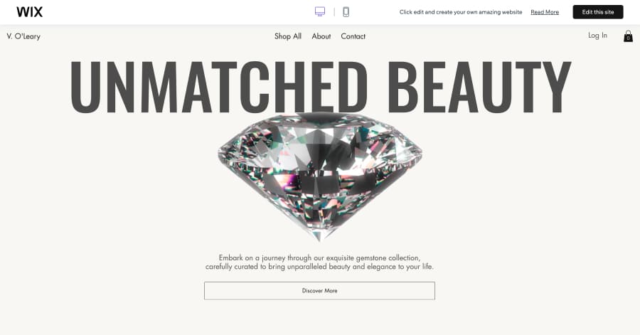 V. O'Leary - Jewelry Website Template Bowtie - Jewelry Website Templates