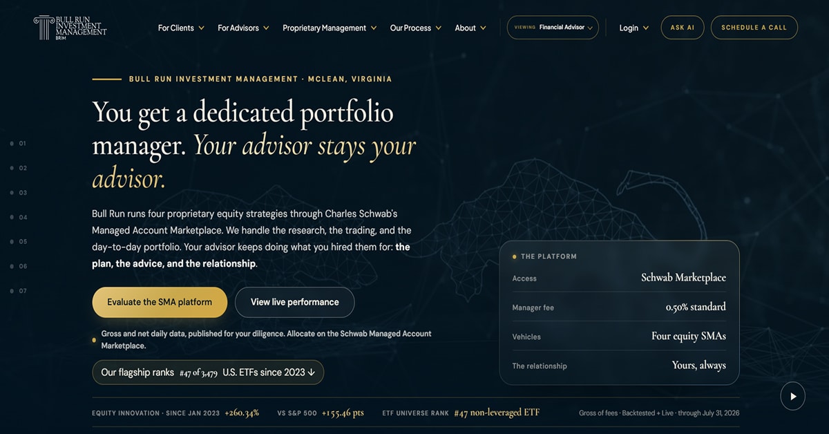 Bull Run - Advisor Website Design
