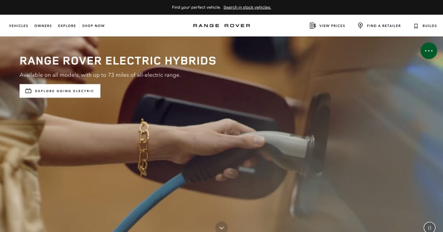 Range Rover - Car Dealer Website Examples buyacar - car dealer website example