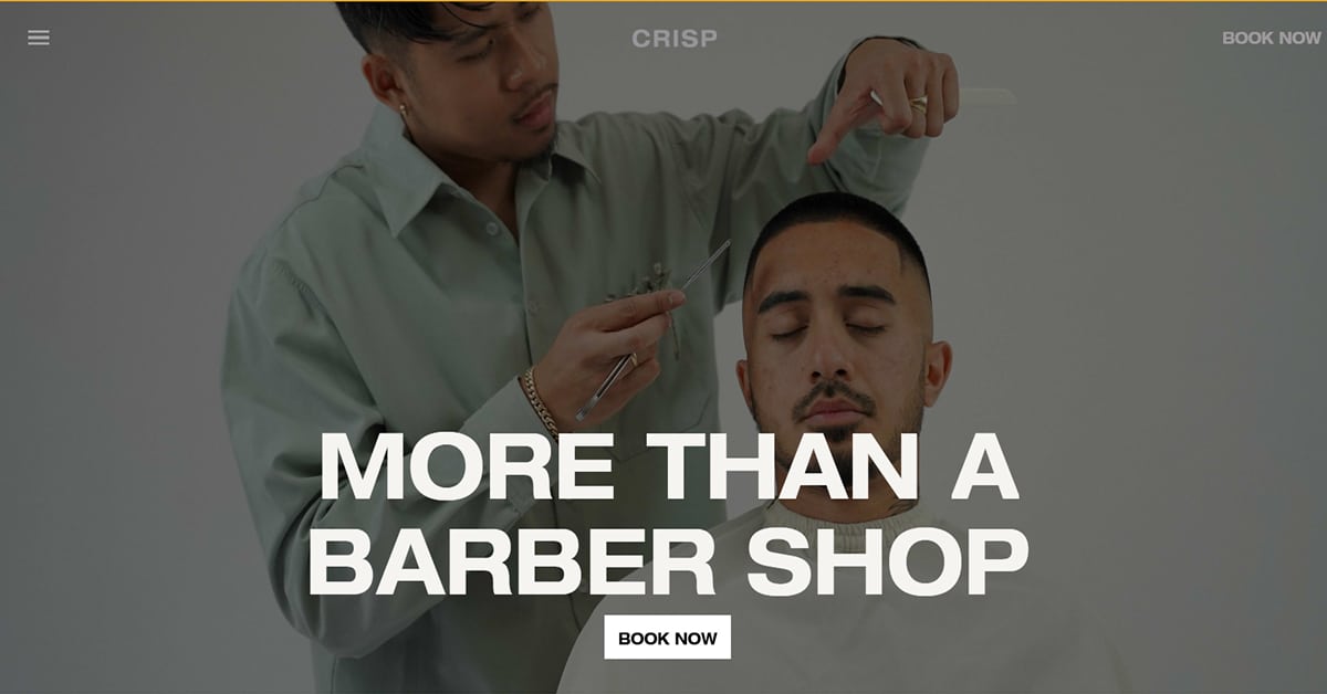 Crisp Barbershop - Barber Website rust belt barbering - barber website example