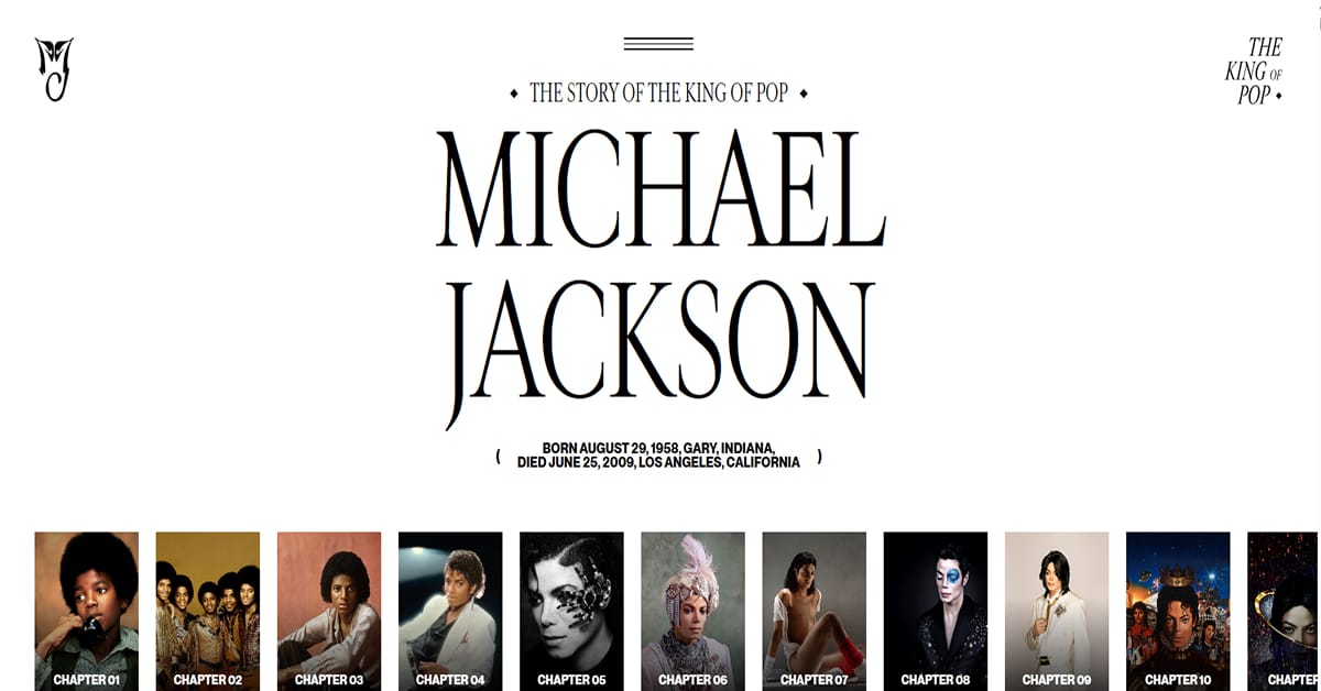 Michael Jackson - Playful Website chirpley - playful website examples