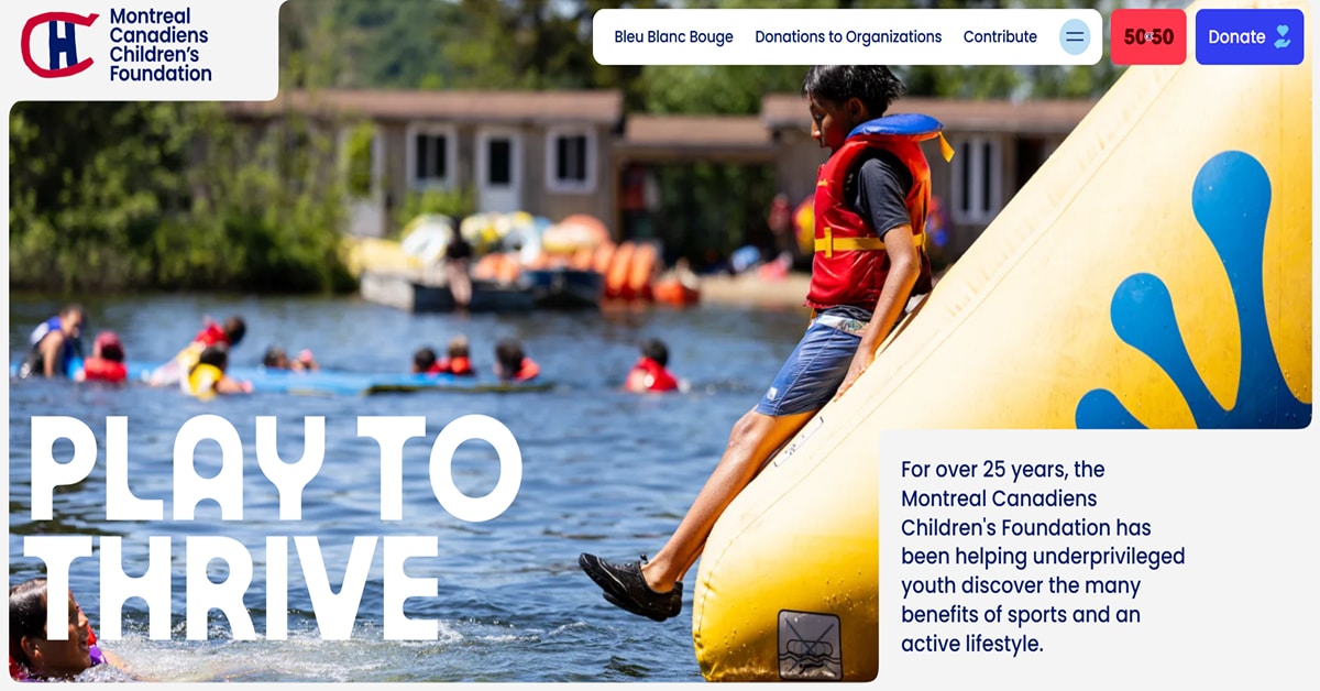Montreal Canadiens Children's Foundation - Parallax Website Okalpha - Parallax Website Example
