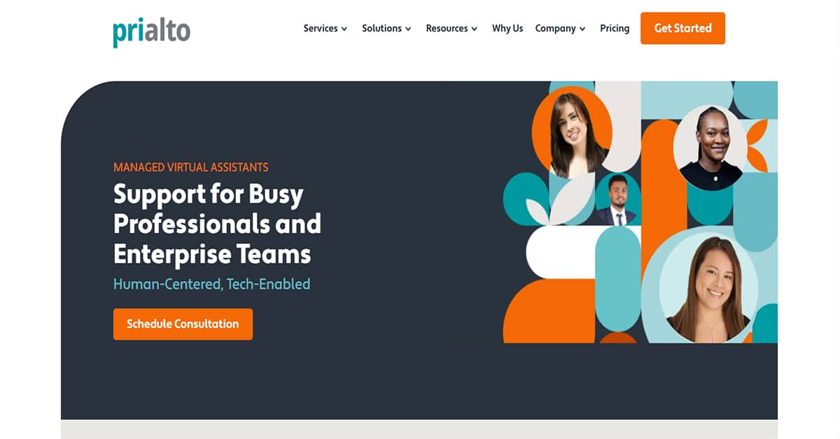 Prialto - Virtual Assistant Website amanda kime - virtual assistant website example