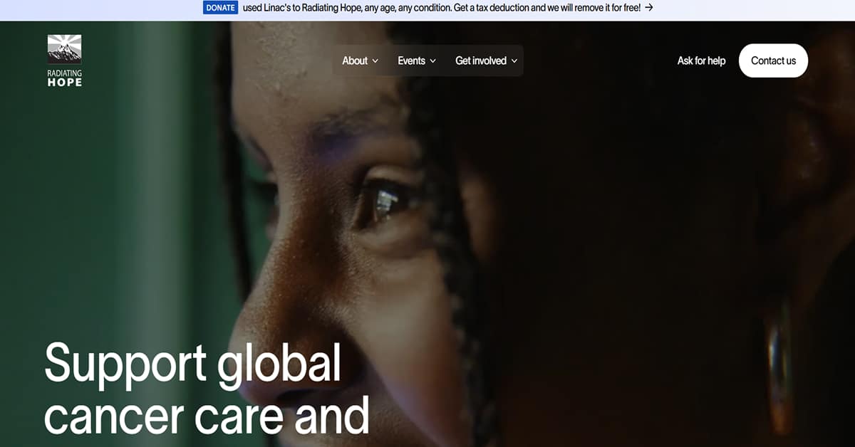 Radiating Hope - Non Profit Website