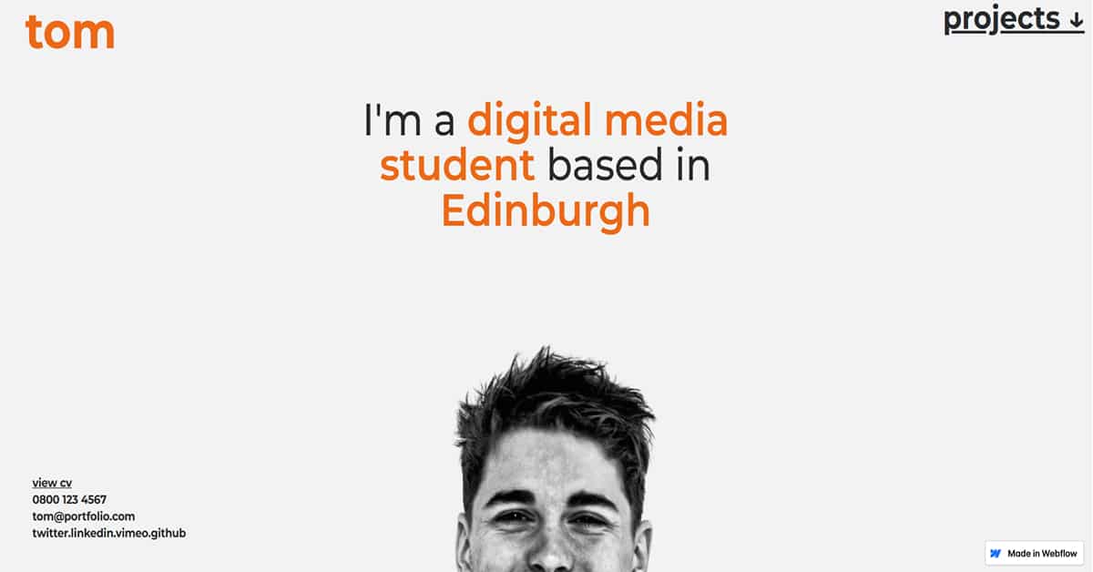 Tom Honours - Student Portfolio Website