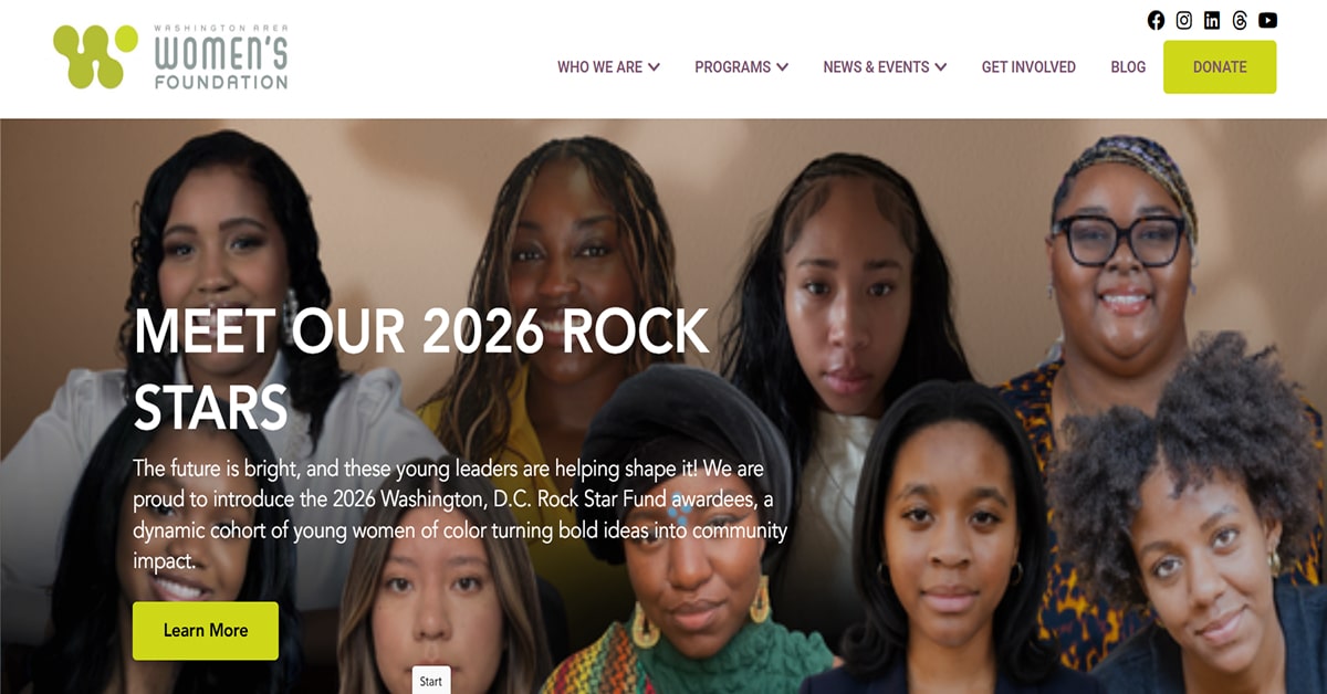 Washington Area Women's Foundation - Non Profit Website