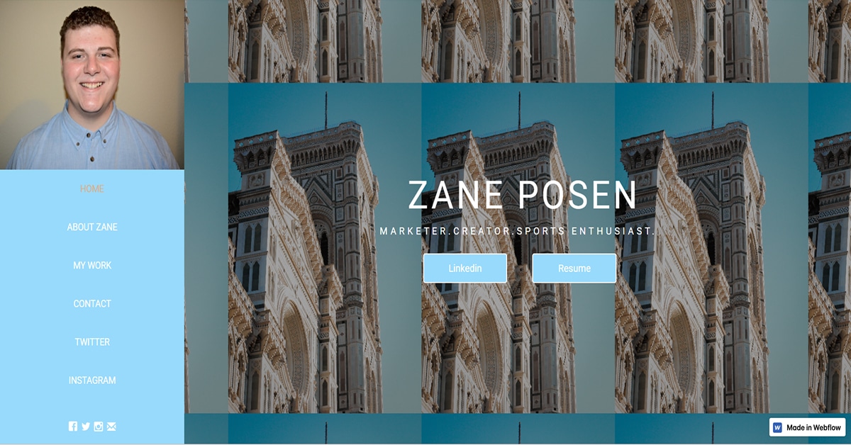 Zane Posen - Student Website Best Student Portfolio Websites_Ashley Cortez