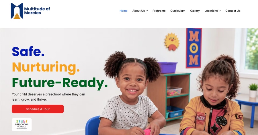 Multitude of Mercies - Childcare Website Examples Multitude of Mercies - Childcare Website Examples
