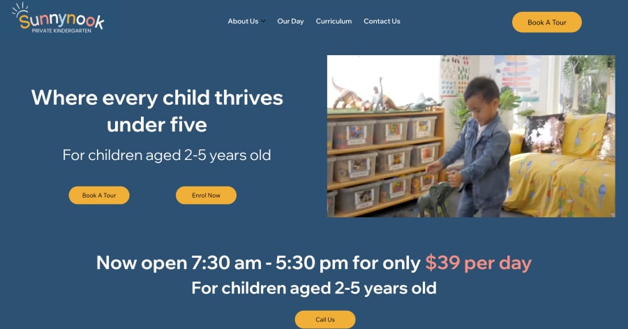 Sunnynook Private Kindergarden - Childcare Website Examples Sunnynook Private Kindergarden - Childcare Website Examples